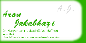 aron jakabhazi business card